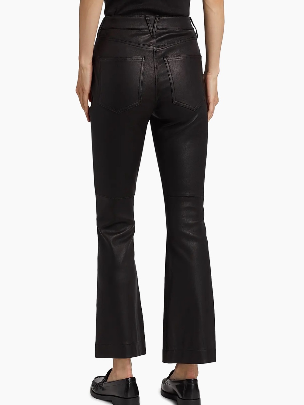 Veronica Beard Carson Ankle Flare Black Faux-Leather Flare Pants - Picture 2 of 14